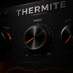 THERMITE plugin close-up of the POWER, PUNCH and SHINE knobs